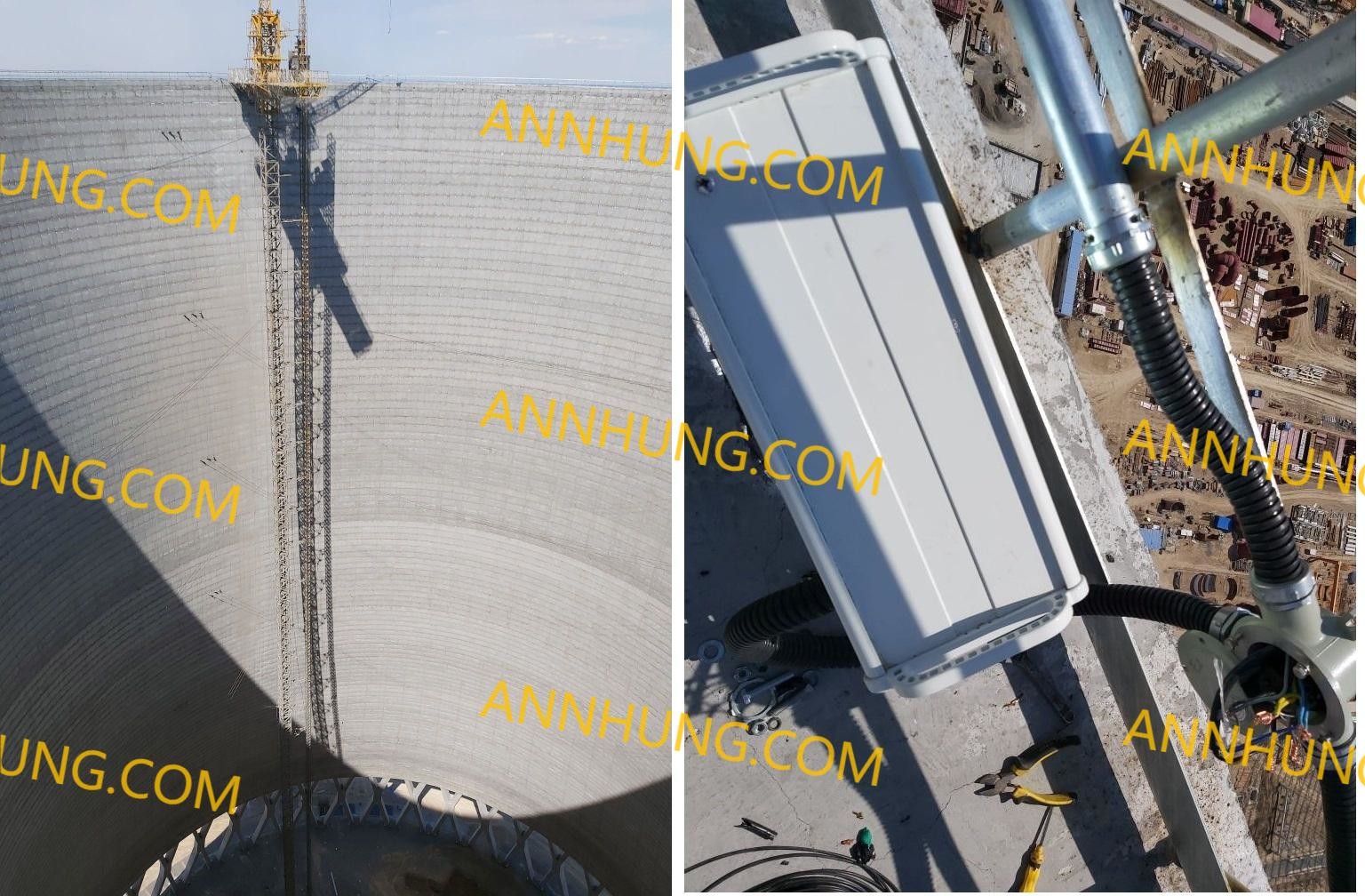 最新の会社の事例について 新彊の生産および構造隊第7部第5および第5の工業団地2×350MWの廃熱発電のプロジェクト、高輝度の航空障害物表示燈